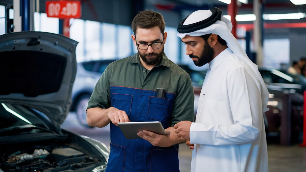 Modern computerized car garage facility serving as the leading Car Workshop Abu Dhabi